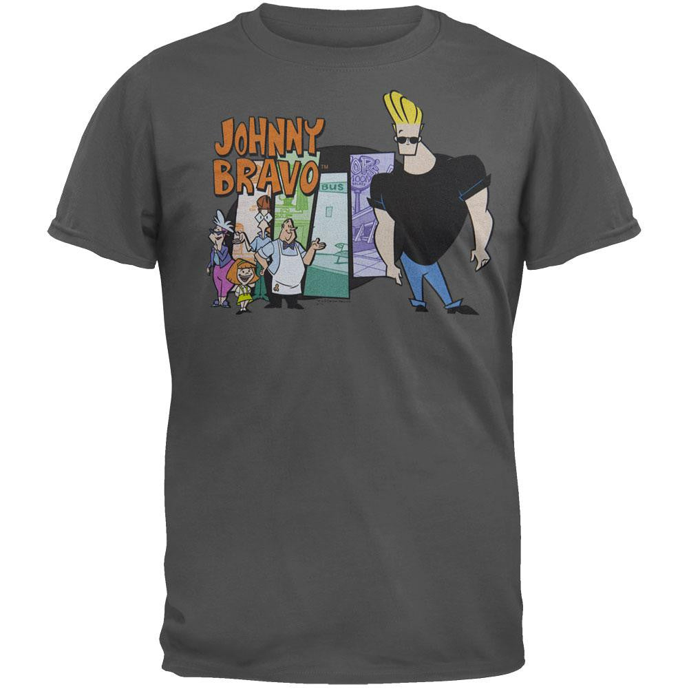 Johnny Bravo - With Friends T-Shirt Men's T-Shirts Johnny Bravo 2XL Grey