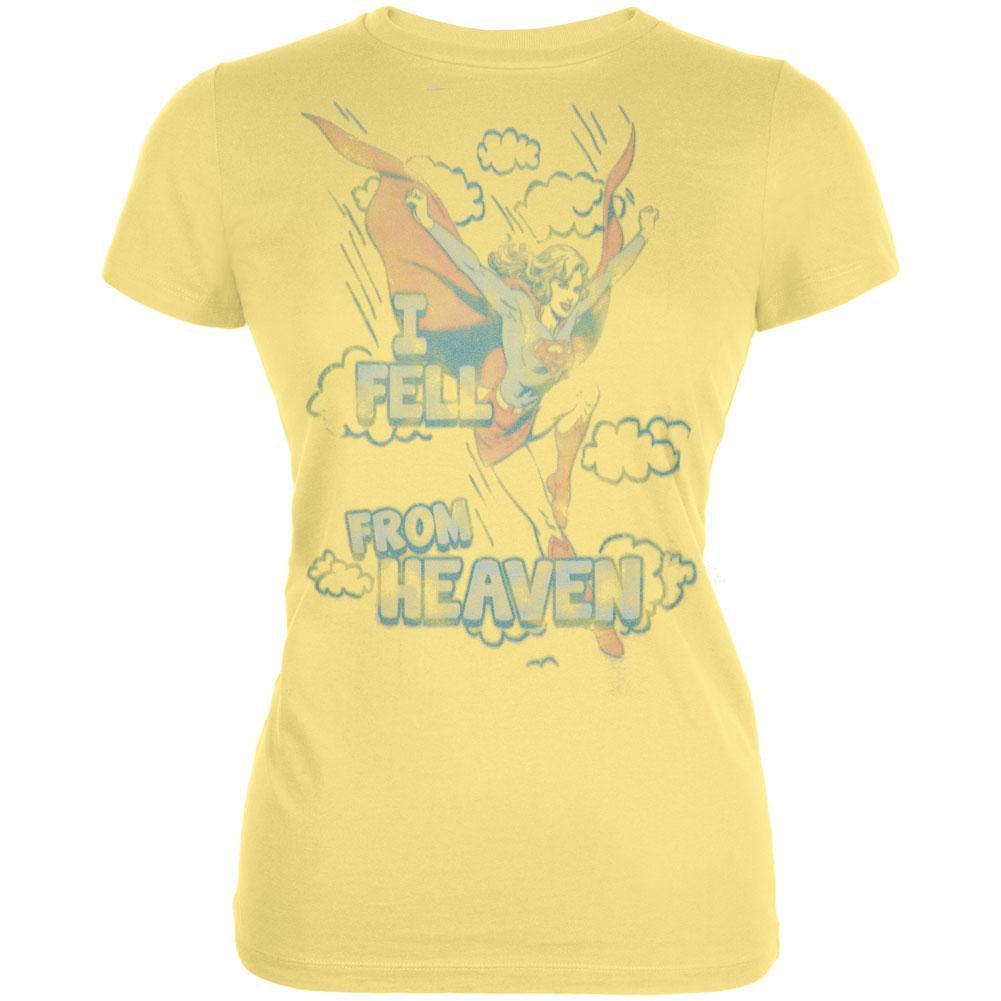 Supergirl - I Fell From Heaven Juniors T-Shirt Juniors T-Shirts Supergirl LG Yellow