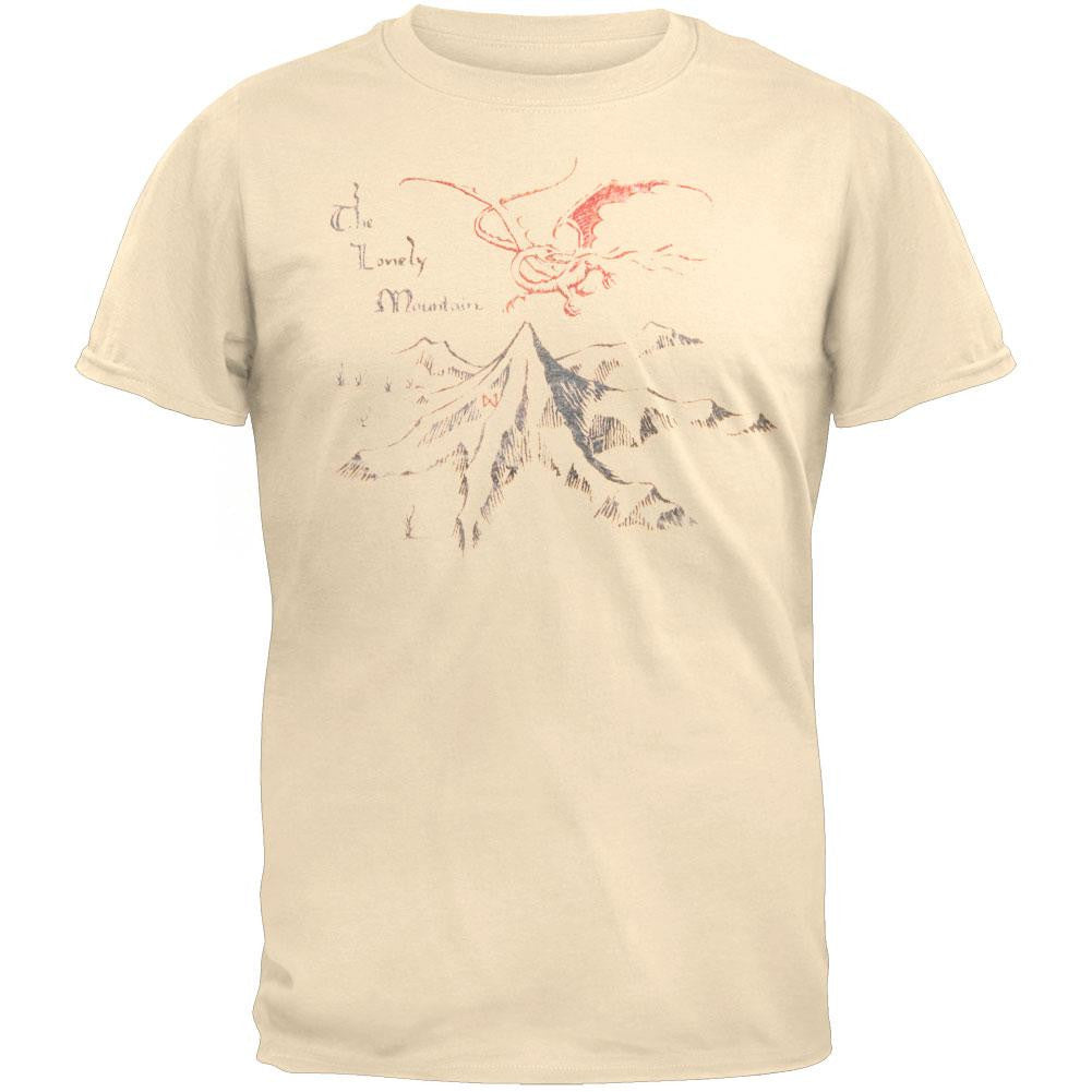 The Hobbit - Lonely Mountain T-Shirt Men's T-Shirts The Hobbit 2XL Off-White