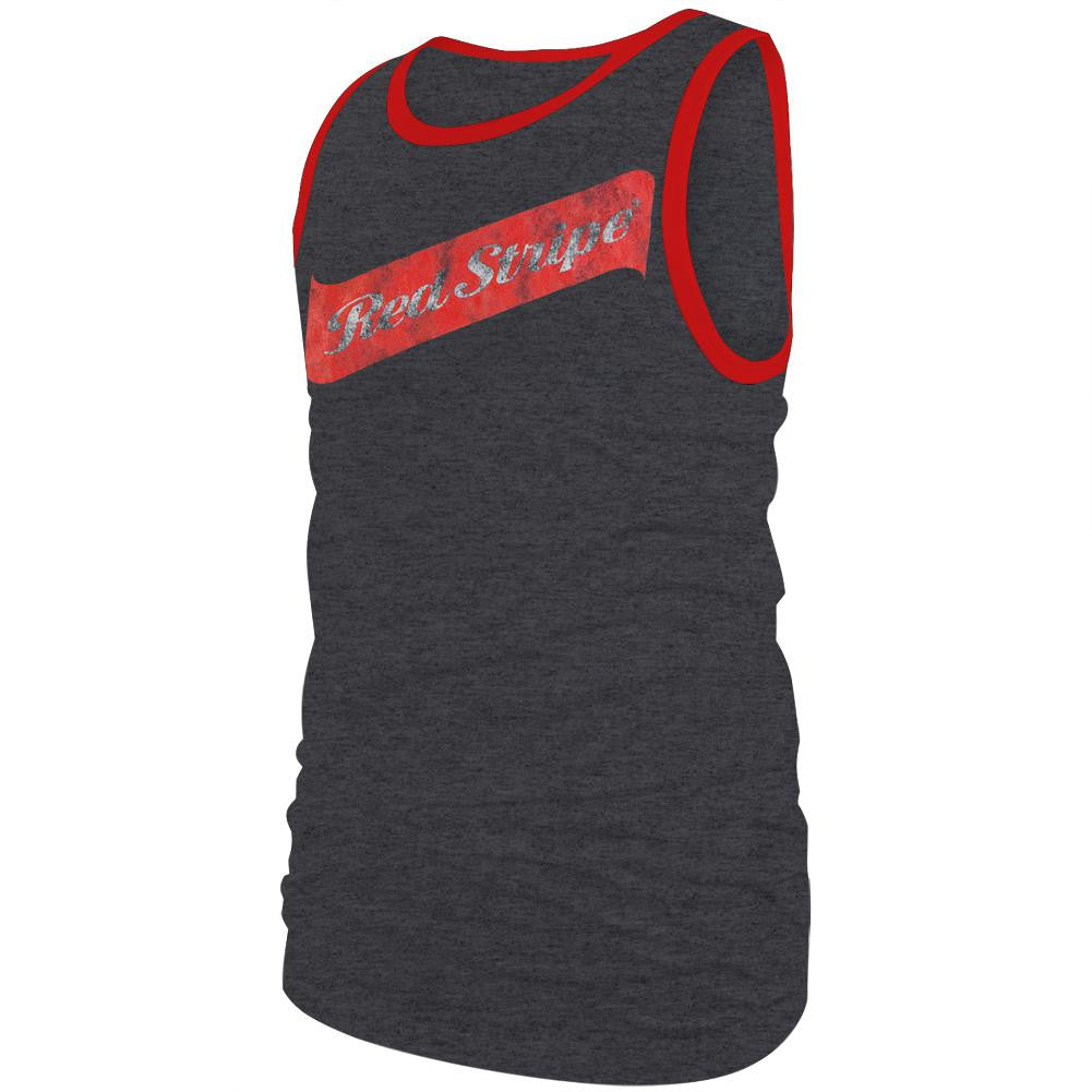 Red Stripe - Ribbon Logo Tank Top Men's Tank Tops Red Stripe LG Grey