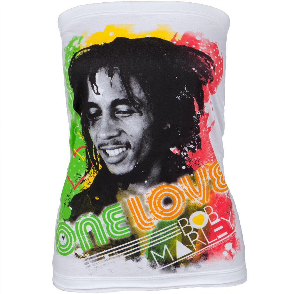 Bob Marley - Tri-Color Paint Streaks Juniors Tube Top Juniors Tank Tops Bob Marley SM White