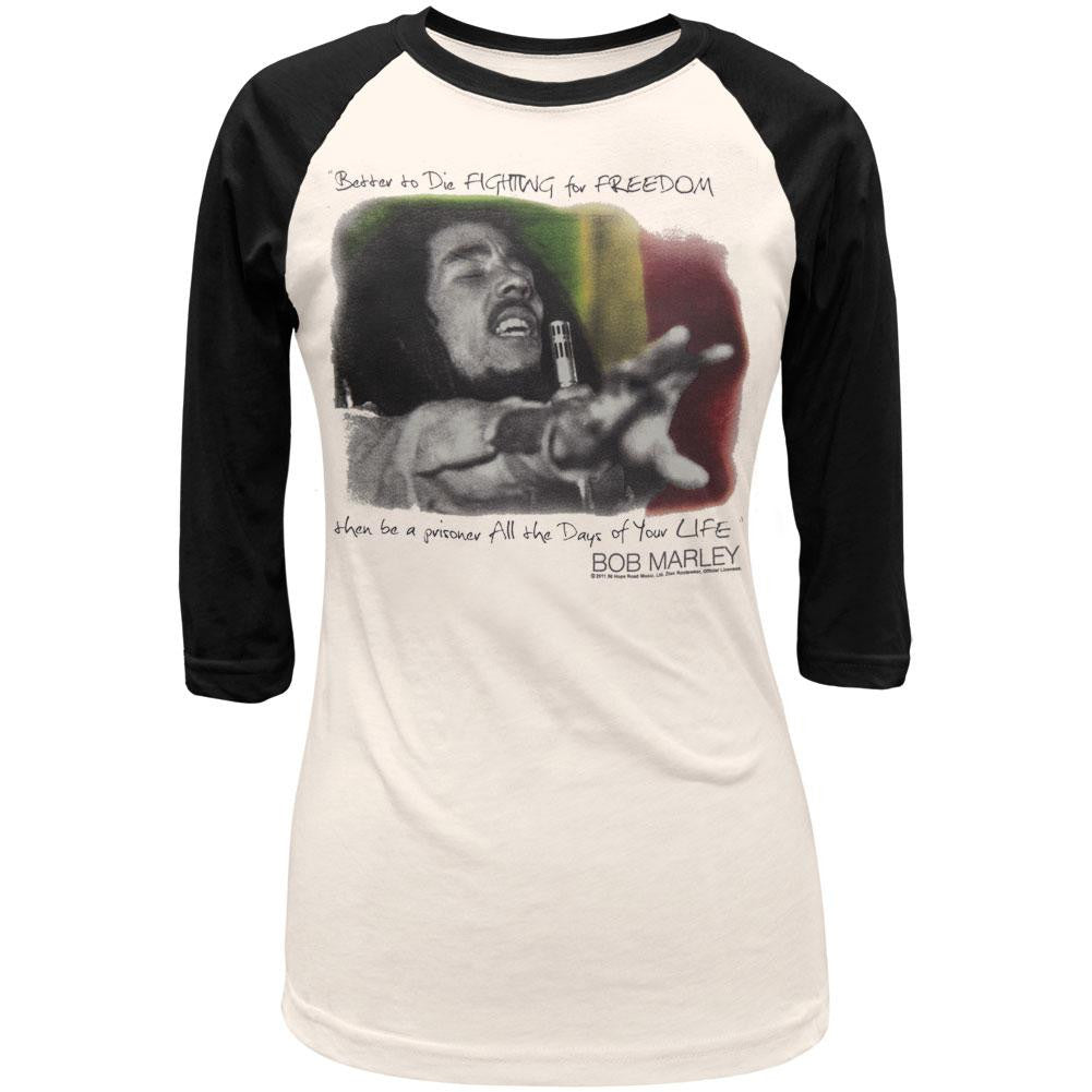 Bob Marley - Quotes Juniors Raglan Juniors Raglans Bob Marley SM Off-White