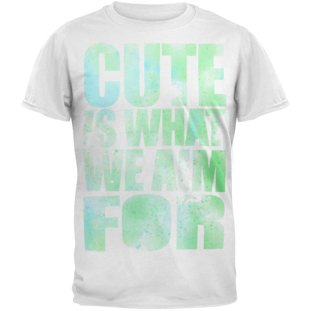 Cute is What We Aim For - Stencil Soft Youth T-Shirt Youth T-Shirts Cute is What We Aim For LG White