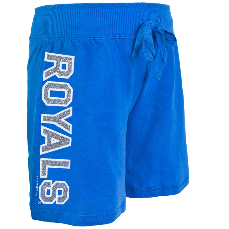 Kansas City Royals - Glitter Logo Girls Youth Drawstring Shorts Youth Shorts Kansas City Royals