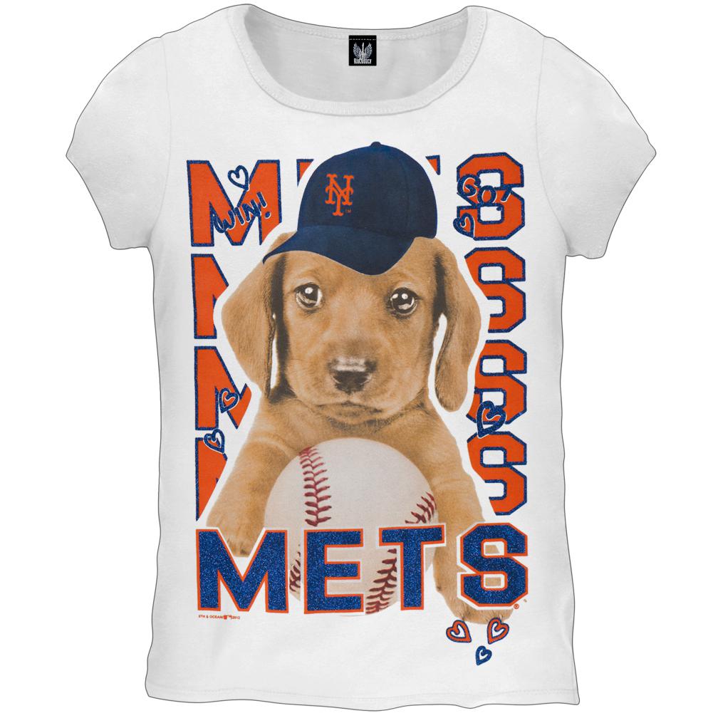 Cleveland Indians - Puppy Dog Girls Youth T-Shirt Youth T-Shirts Cleveland Indians 10 White