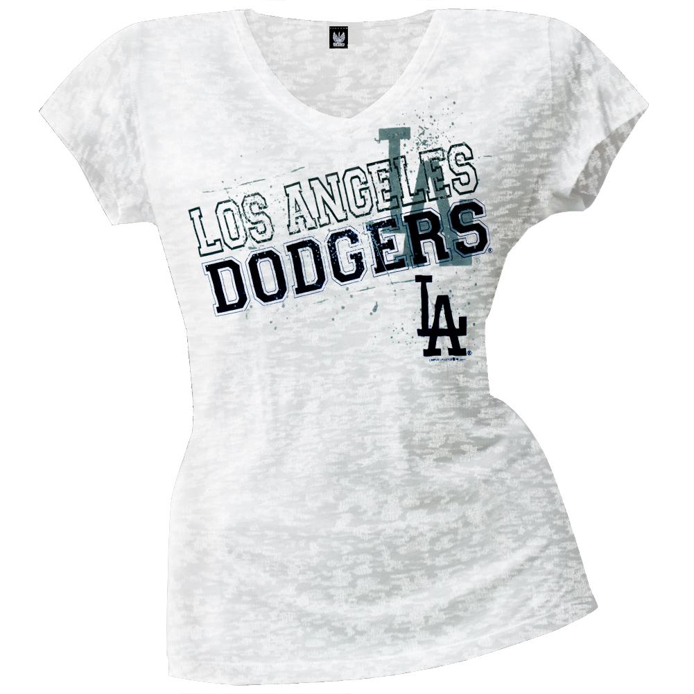 Baltimore Orioles - Splatter Juniors Burnout V-Neck T-Shirt Juniors T-Shirts Baltimore Orioles LG White