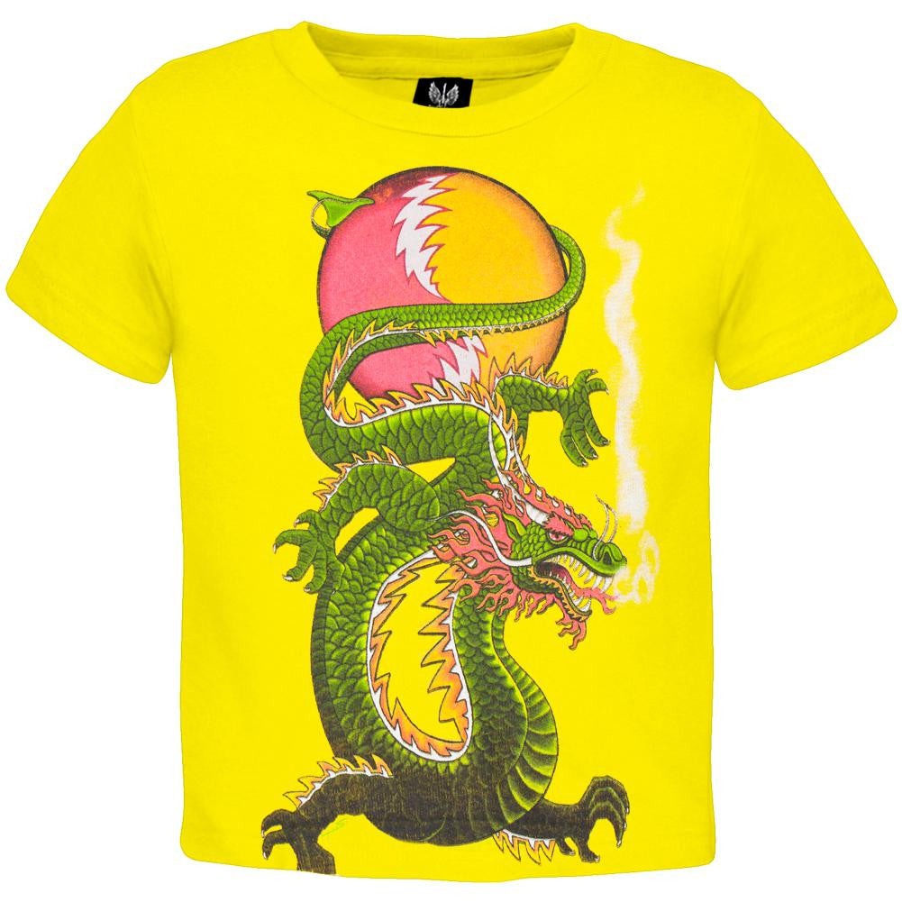 Grateful Dead - Lightning Bolt Dragon SYF Yellow Toddler T-Shirt Toddler T-Shirts Grateful Dead