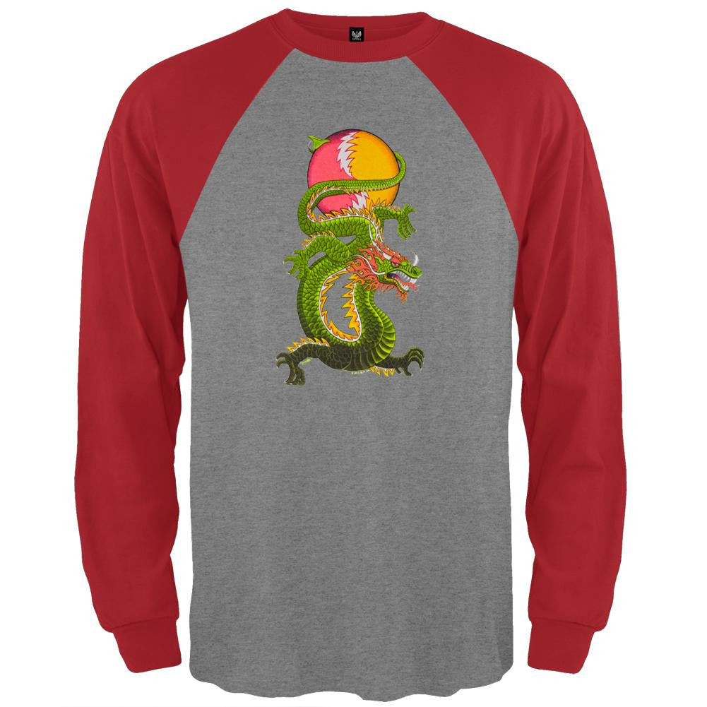 Grateful Dead - Lightning Bolt Dragon Grey Raglan Men's Raglans Grateful Dead