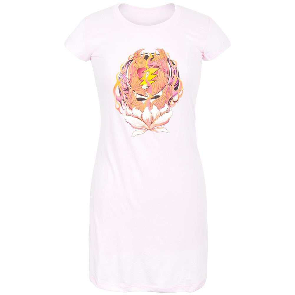 Grateful Dead - Phoenix Rising SYF Pink Juniors Cap Sleeve Dress Juniors Dresses Grateful Dead