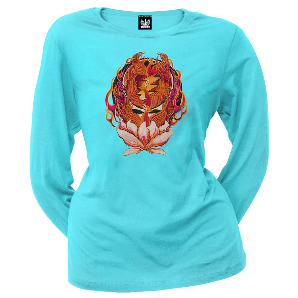 Grateful Dead - Phoenix Rising SYF Aqua Ladies Long Sleeve Women's Long Sleeves Grateful Dead
