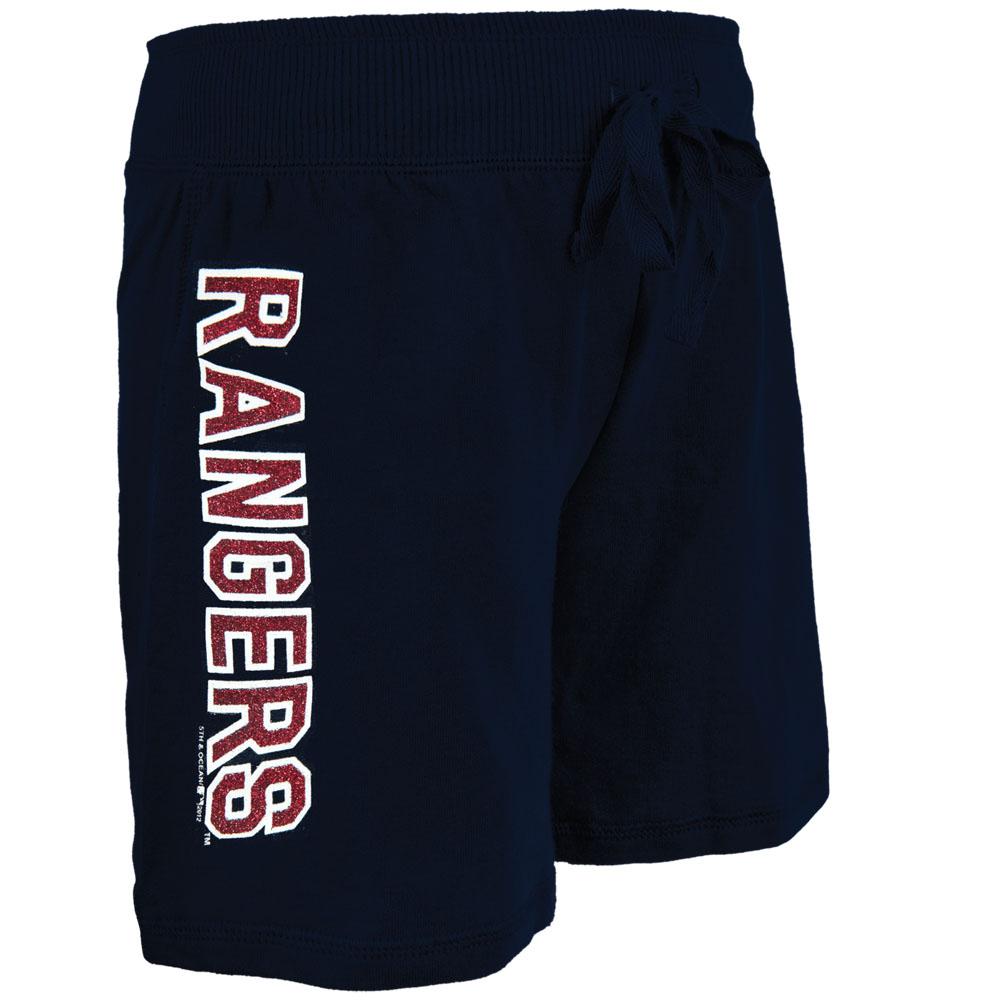 Texas Rangers - Glitter Logo Girls Youth Drawstring Shorts Youth Shorts Texas Rangers 12 Blue