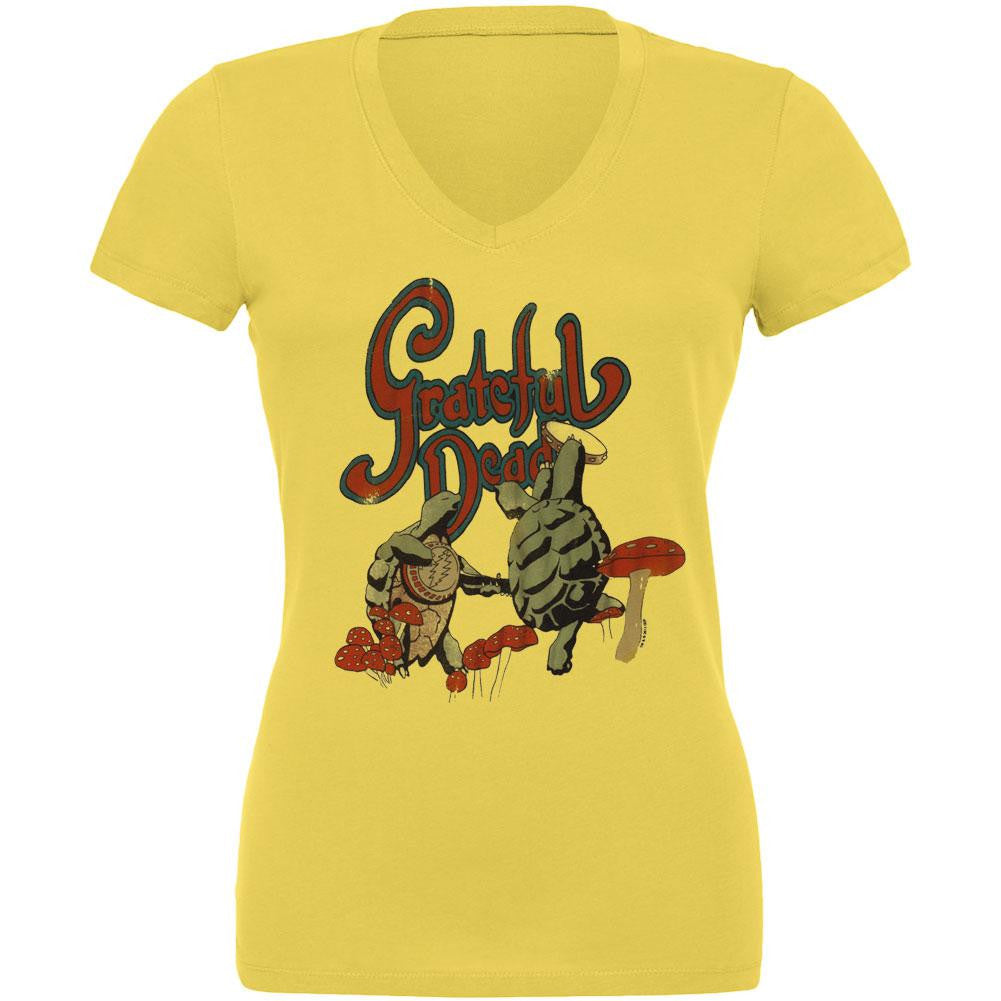 Grateful Dead - Dancing Terrapins Juniors V-Neck T-Shirt Juniors T-Shirts Grateful Dead SM Yellow
