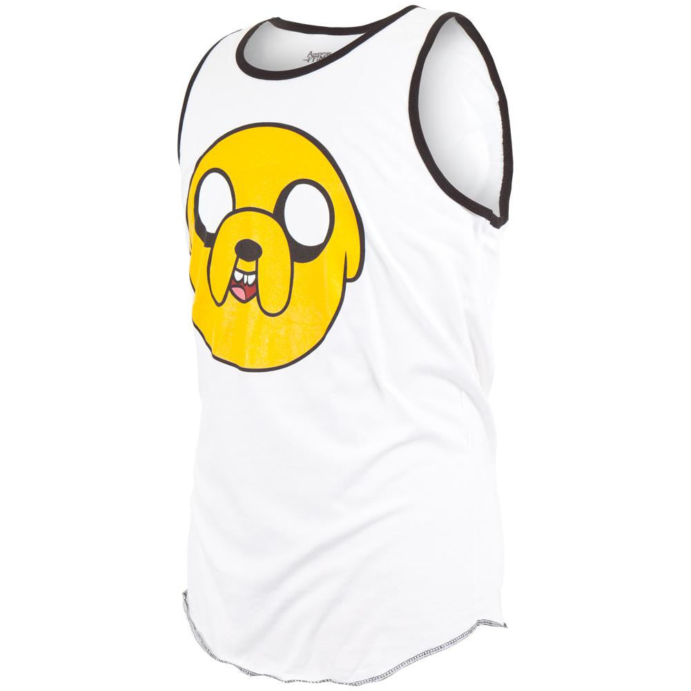 Adventure Time - Jake Face Tank Top Men's Tank Tops Adventure Time SM White