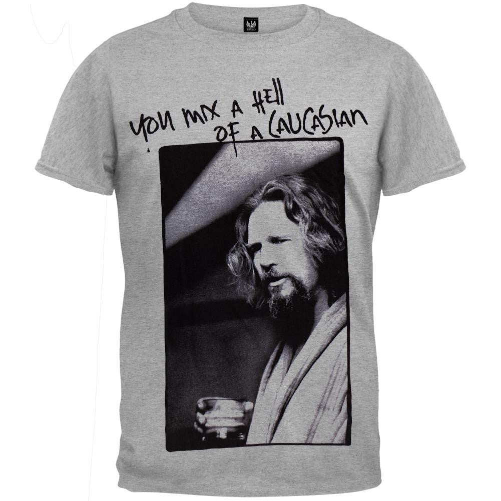 Big Lebowski - Hell of a Caucasian Soft T-Shirt Men's T-Shirts The Big Lebowski SM Grey