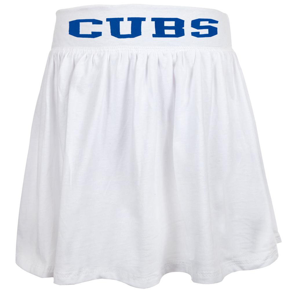 Chicago Cubs - Logo Girls Youth Athletic Skort Youth Skorts Chicago Cubs 10 White