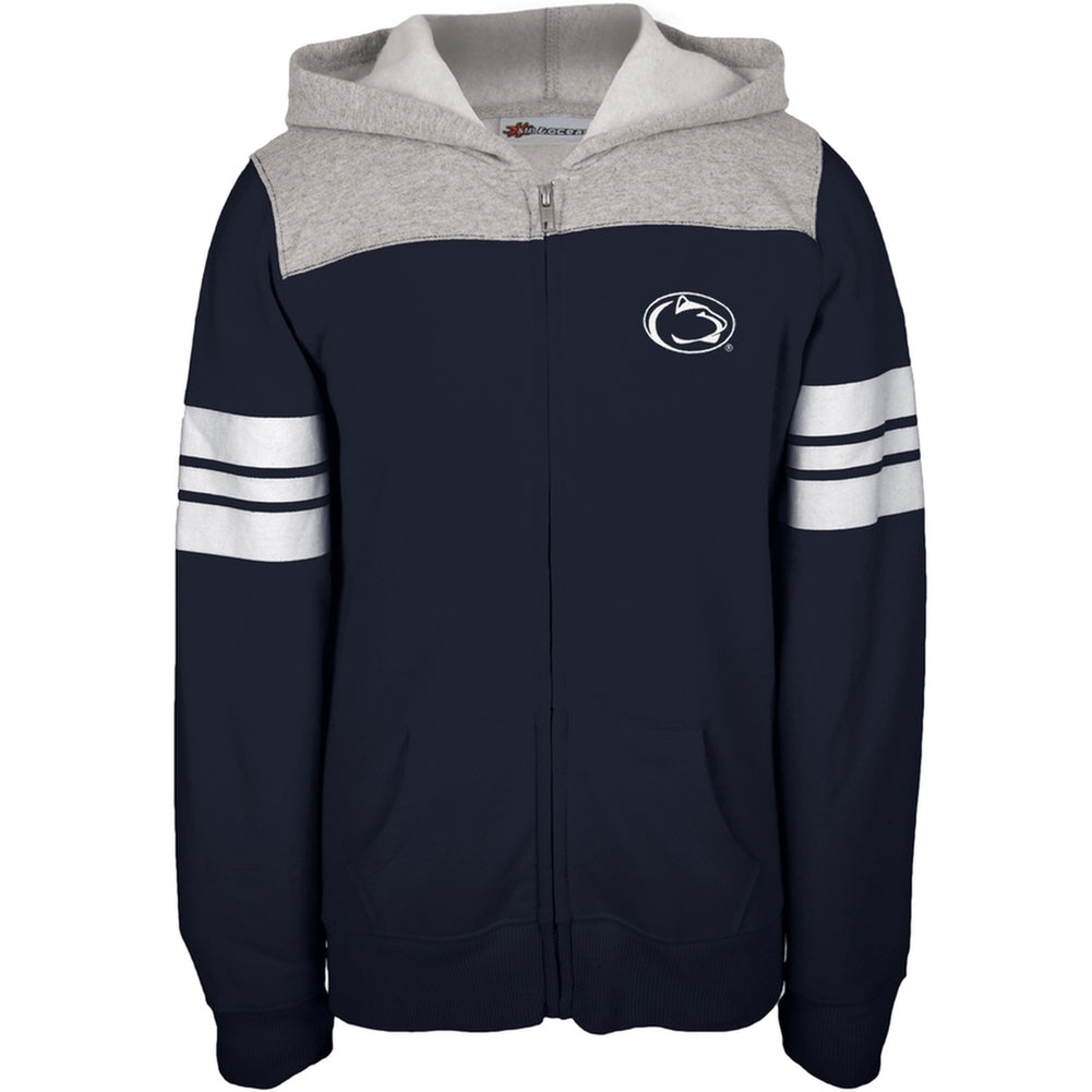 Penn State - Game Day Sports Stripes Girls Youth Zip Hoodie Youth Hoodies Penn State Nittany Lions 10 Blue