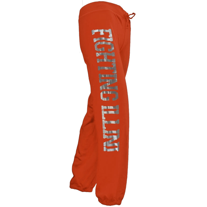 Illinois Fightin Illini - Foil Logo Girls Youth Sweatpants Youth Sweatpants Illinois Fighting Illini