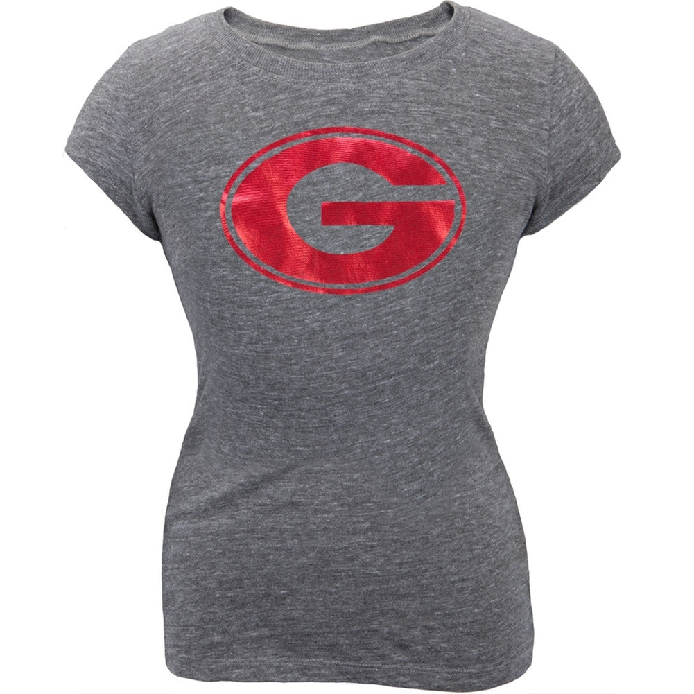 Georgia Bulldogs - Big Foil Logo Girls Youth T-Shirt Youth T-Shirts Georgia Bulldogs 18 Grey