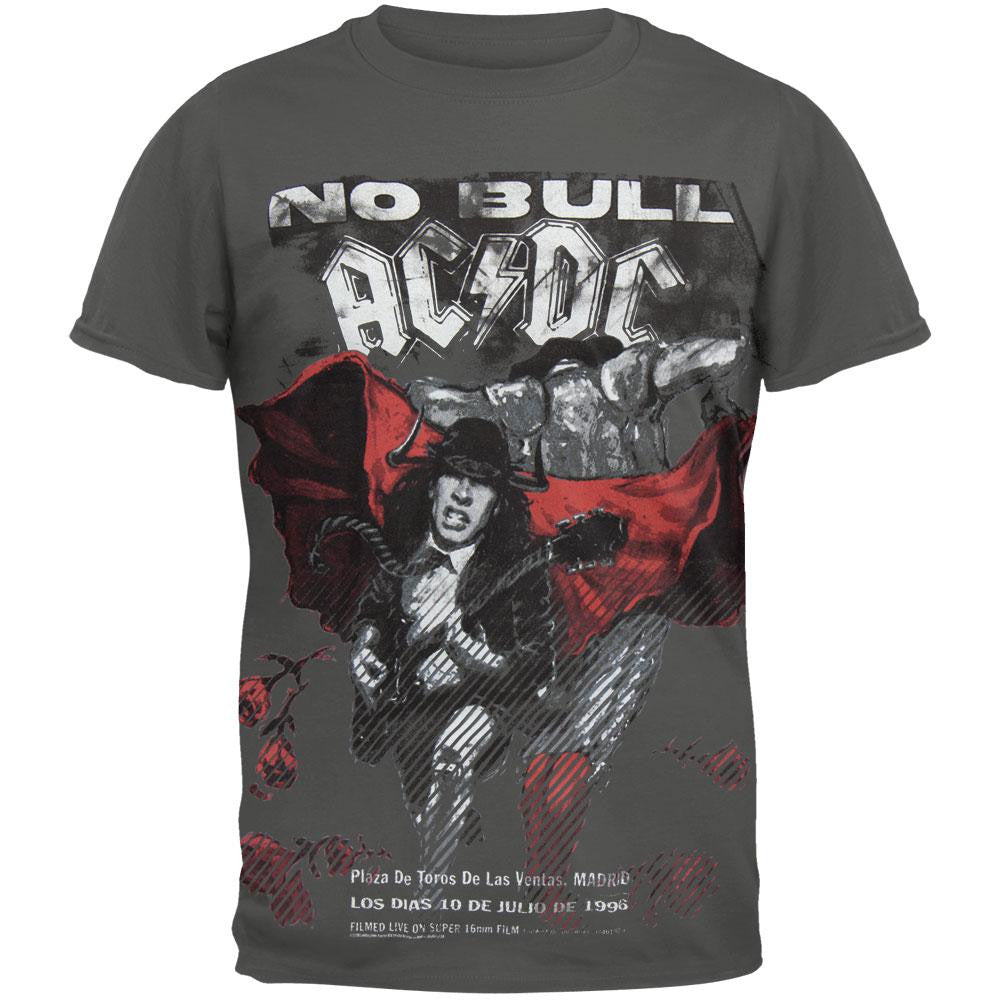 AC/DC - No Bull Madrid Tour Poster Soft T-Shirt Men's T-Shirts AC/DC SM Grey