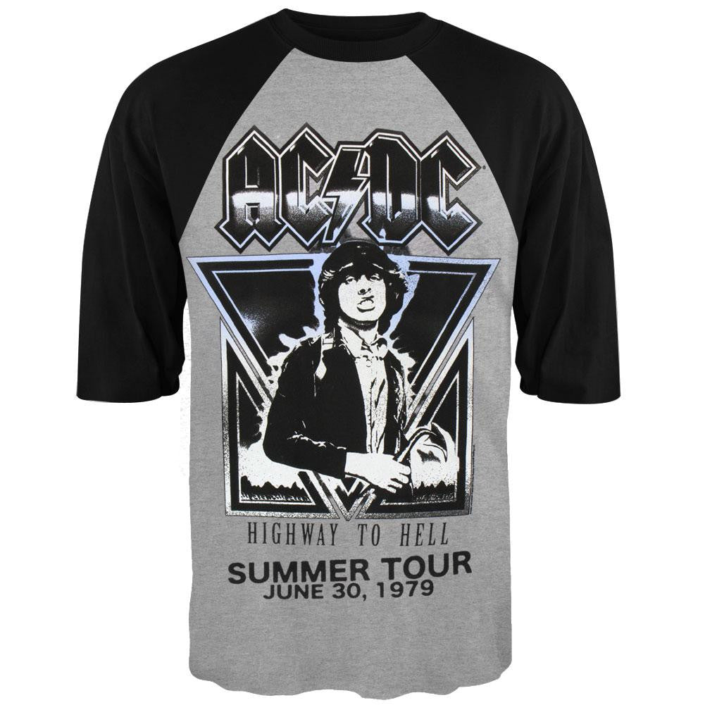 AC/DC - Highway to Hell 1979 Tour Raglan Men's Raglans AC/DC SM Grey