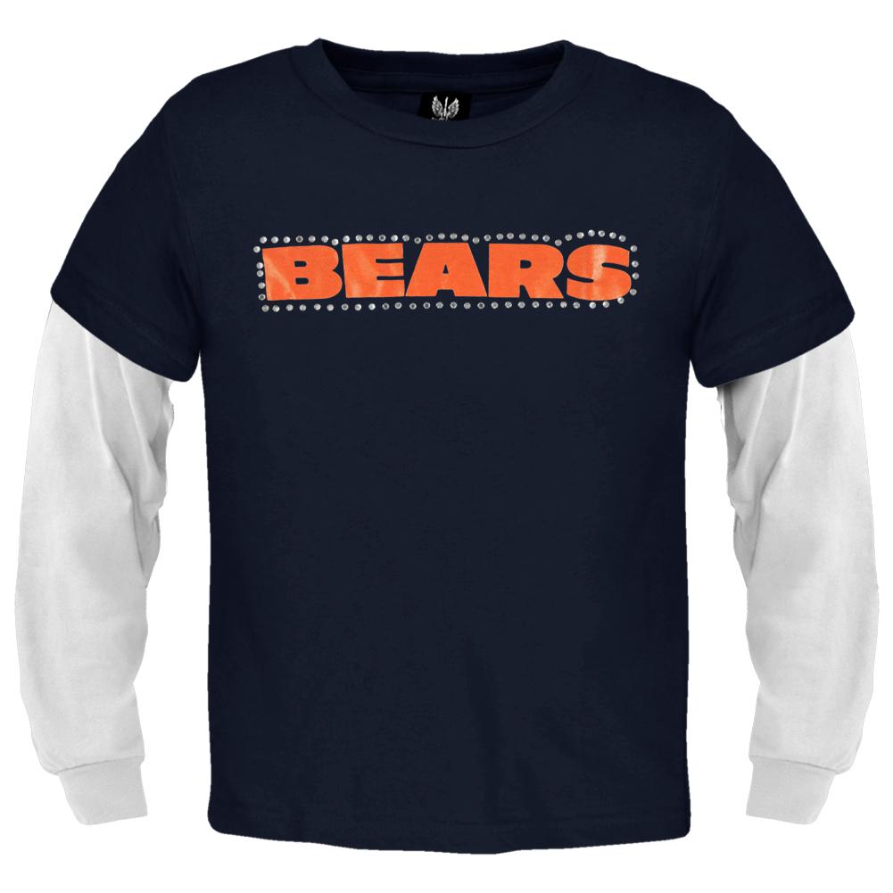 Chicago Bears - Jewel Team Name Girls Juvy 2fer Juvenile T-Shirts Chicago Bears J12/14 Blue