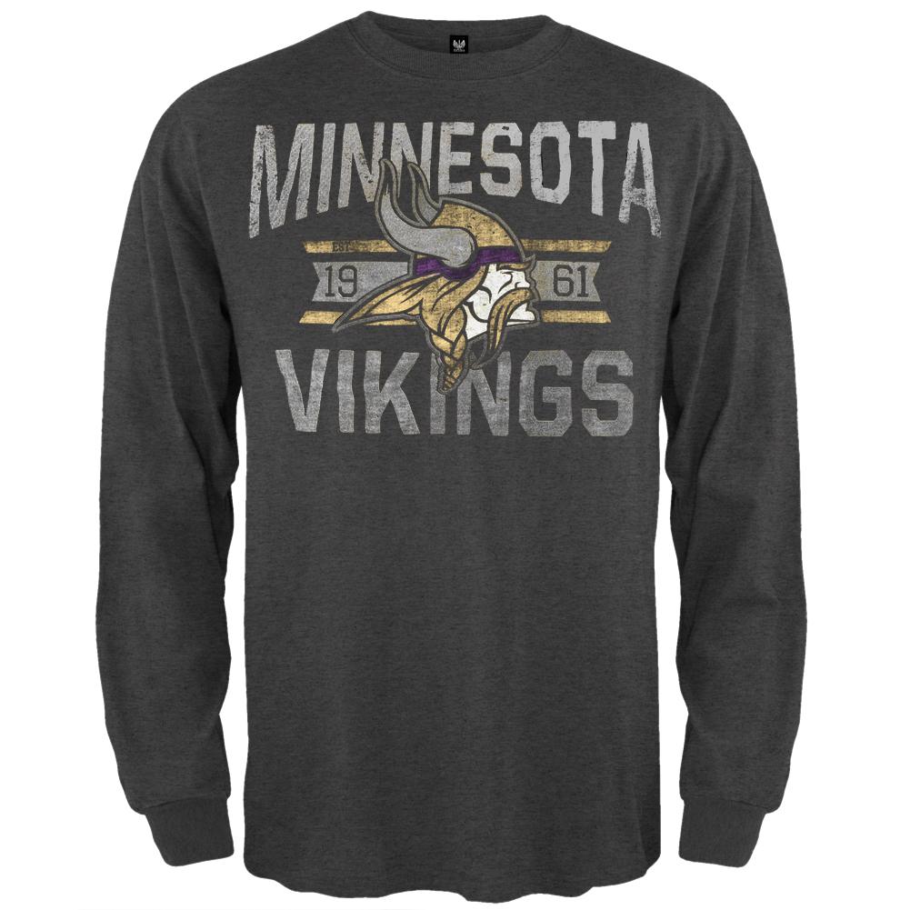 Minnesota Vikings - Logo Scrum Long Sleeve T-Shirt Men's Long Sleeves Minnesota Vikings MD Black