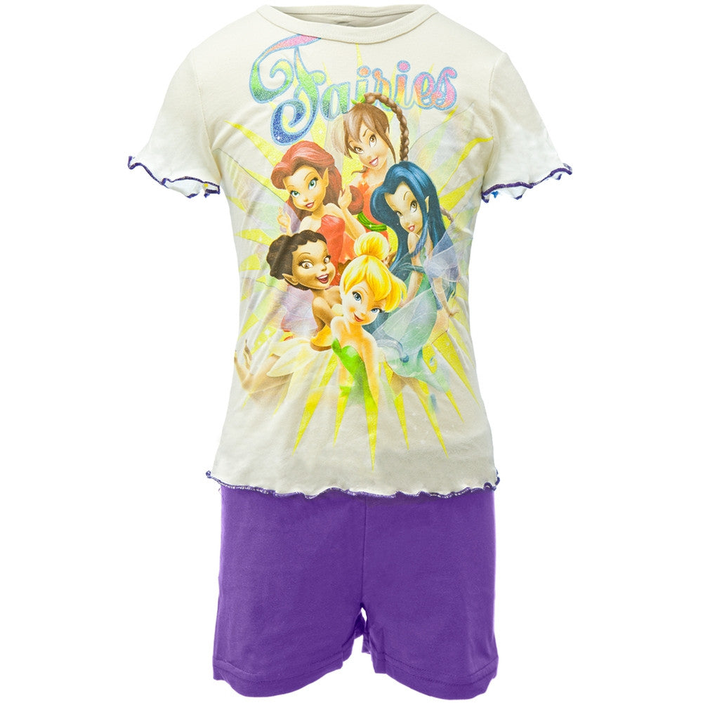 Disney Fairies - Sunburst Group Girls Youth Shirt/Shorts Set Youth Sets Disney Fairies YLG Multi