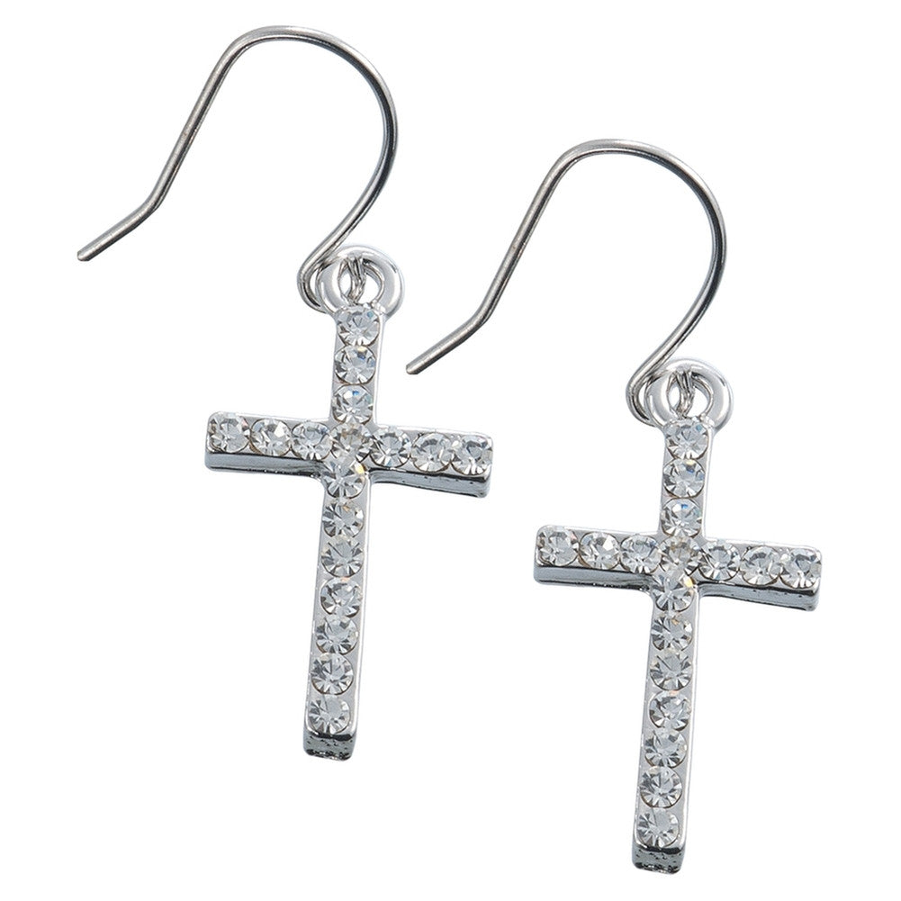 Gemmed Crosses Dangle Earrings Dangle Earrings Old Glory