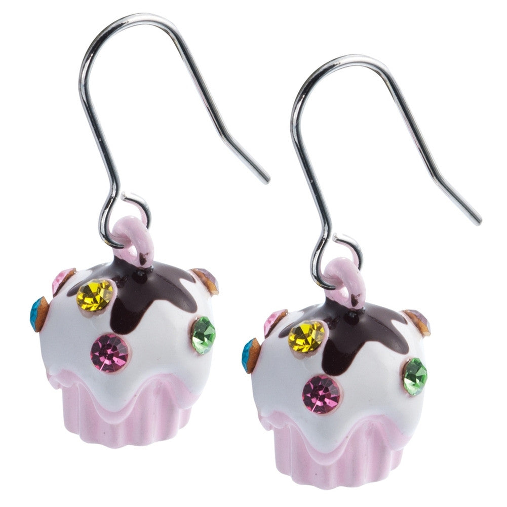 Gemmed Cupcake Dangle Earrings Dangle Earrings Old Glory