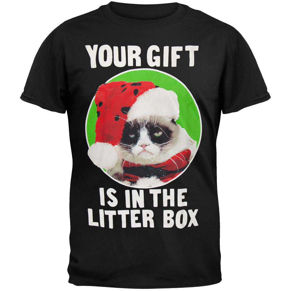 Grumpy Cat - Gift in Litter Box T-Shirt Men's T-Shirts Grumpy Cat 2XL Black
