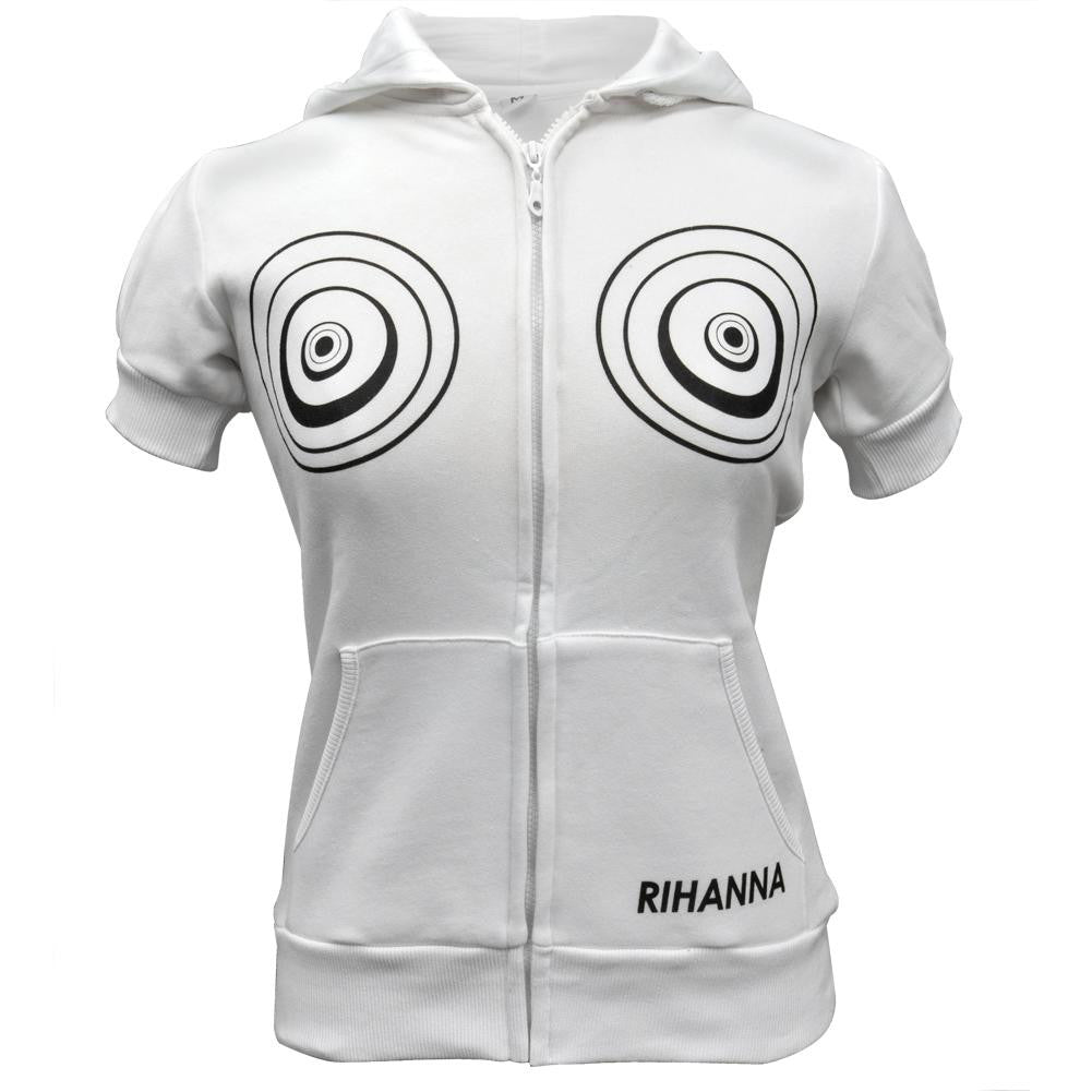 Rihanna - Rude Girl Juniors Short Sleeve Zip Hoodie Juniors Hoodies Rihanna