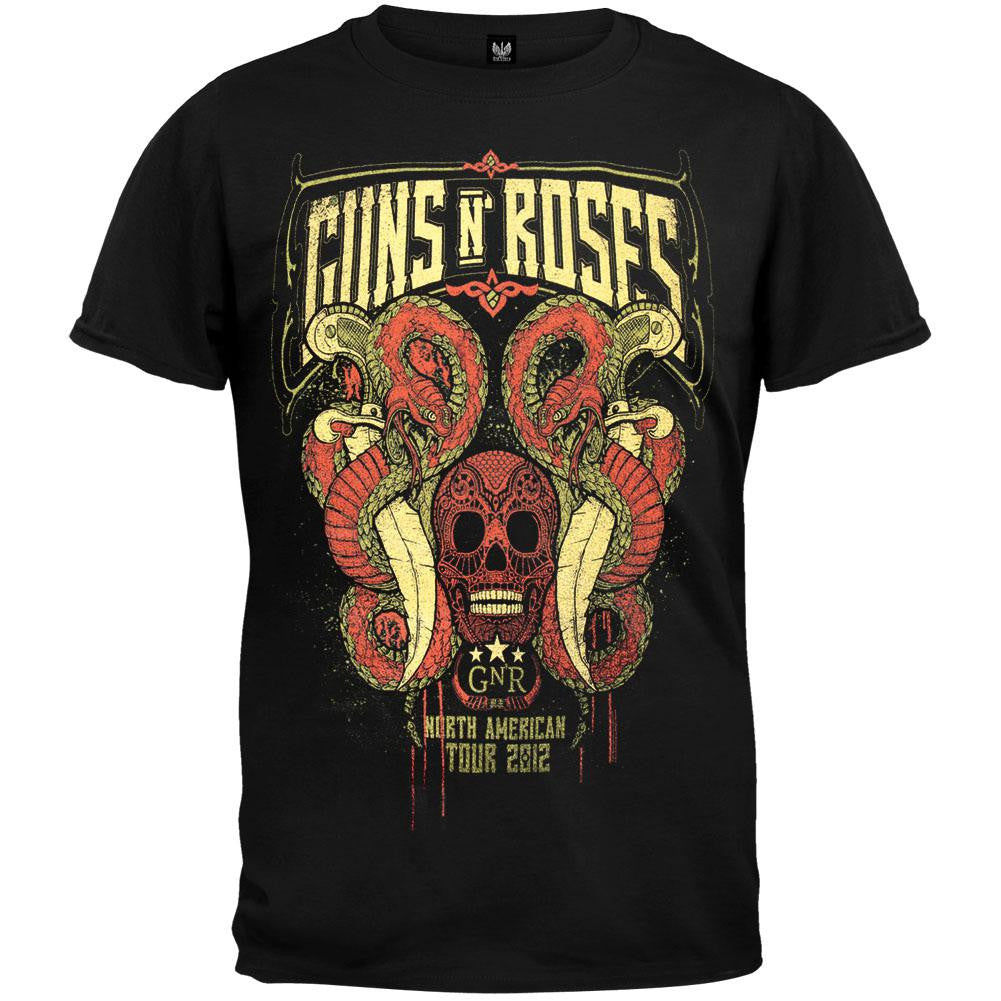 Guns N' Roses - Snakes & Skulls 2012 Tour T-Shirt Men's T-Shirts Guns N' Roses