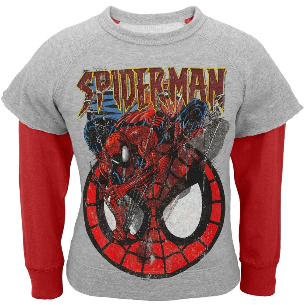 Spider-Man - Jump & Roll Juvy Reversible Crewneck Sweatshirt Juvenile Sweatshirts Spider-Man