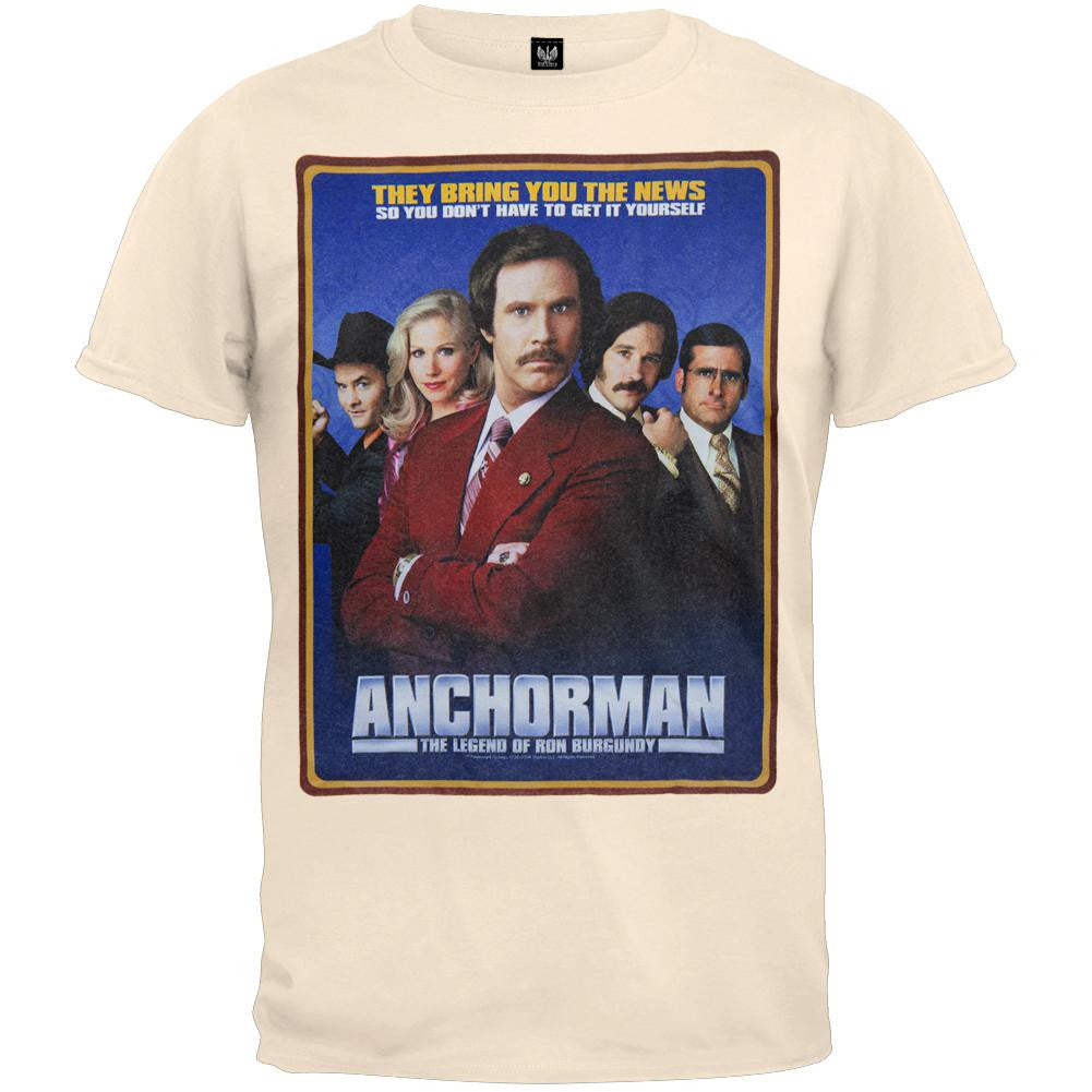 Anchorman - Classic Poster T-Shirt Men's T-Shirts Anchorman SM Off-White
