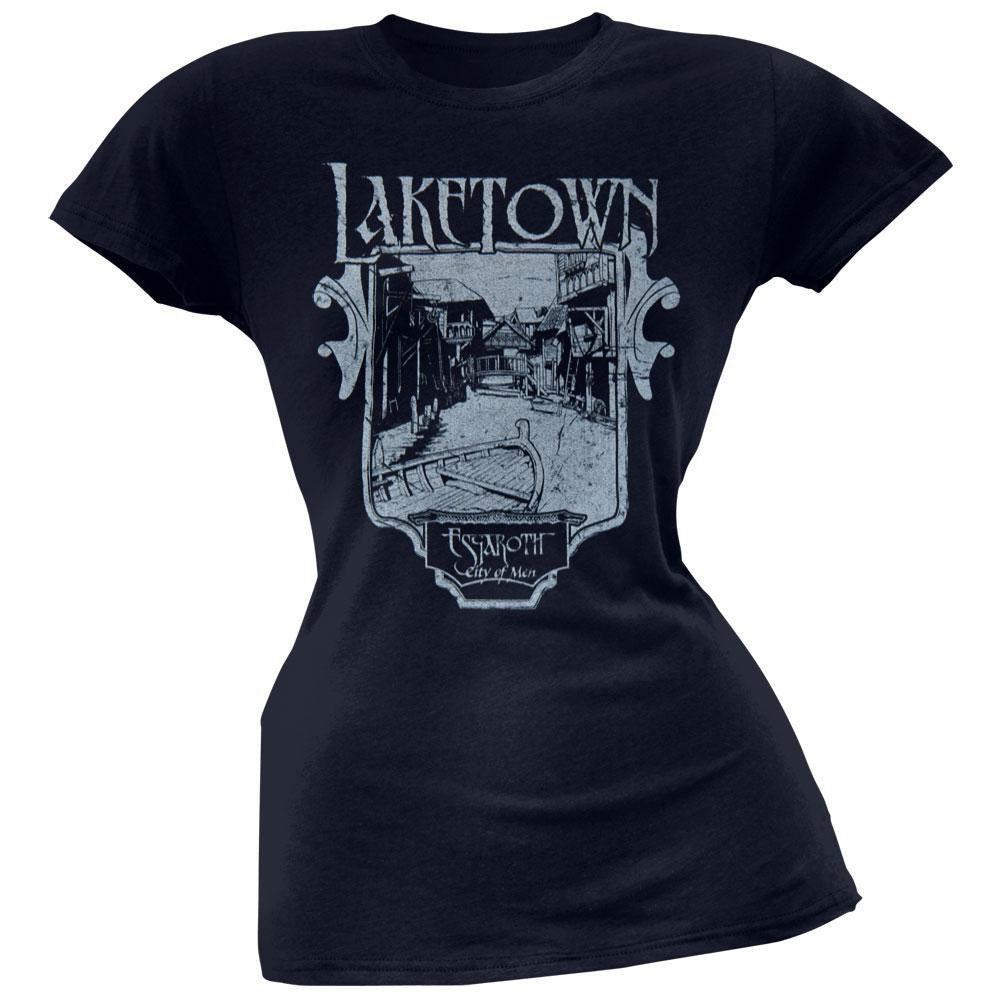 The Hobbit - Laketown Simple Juniors T-Shirt Juniors T-Shirts The Hobbit LG Blue