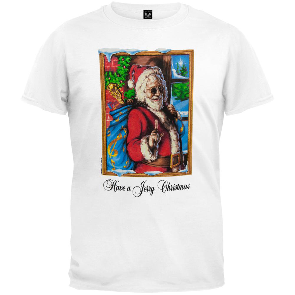 Grateful Jerry Garcia Have a Jerry Christmas Mens T Shirt - White 