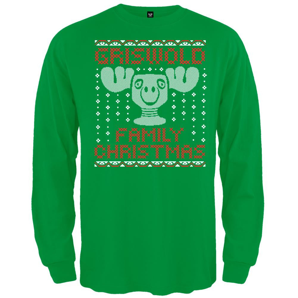 Christmas Vacation - Crochet Moose Mug Long Sleeve T-Shirt Men's Long Sleeves National Lampoon 2XL Green