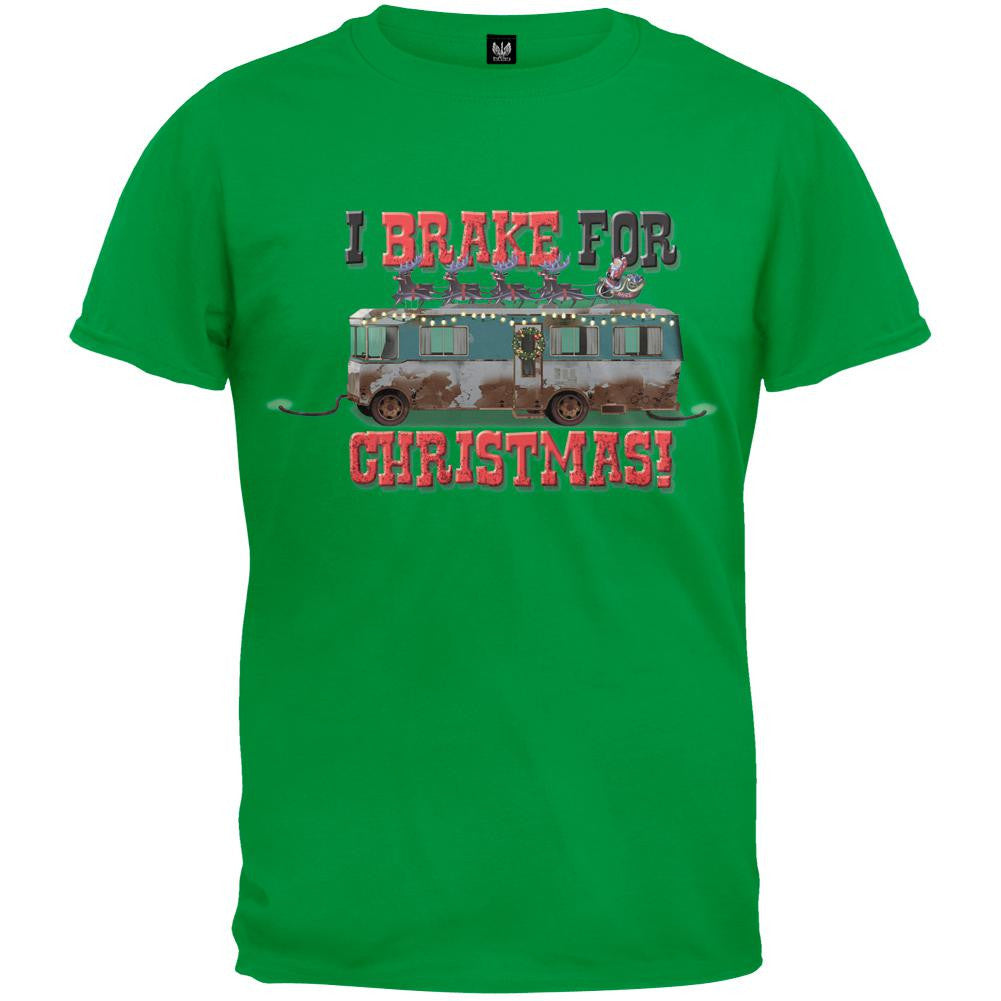 Christmas Vacation - I Brake For Christmas T-Shirt Men's T-Shirts National Lampoon SM Green