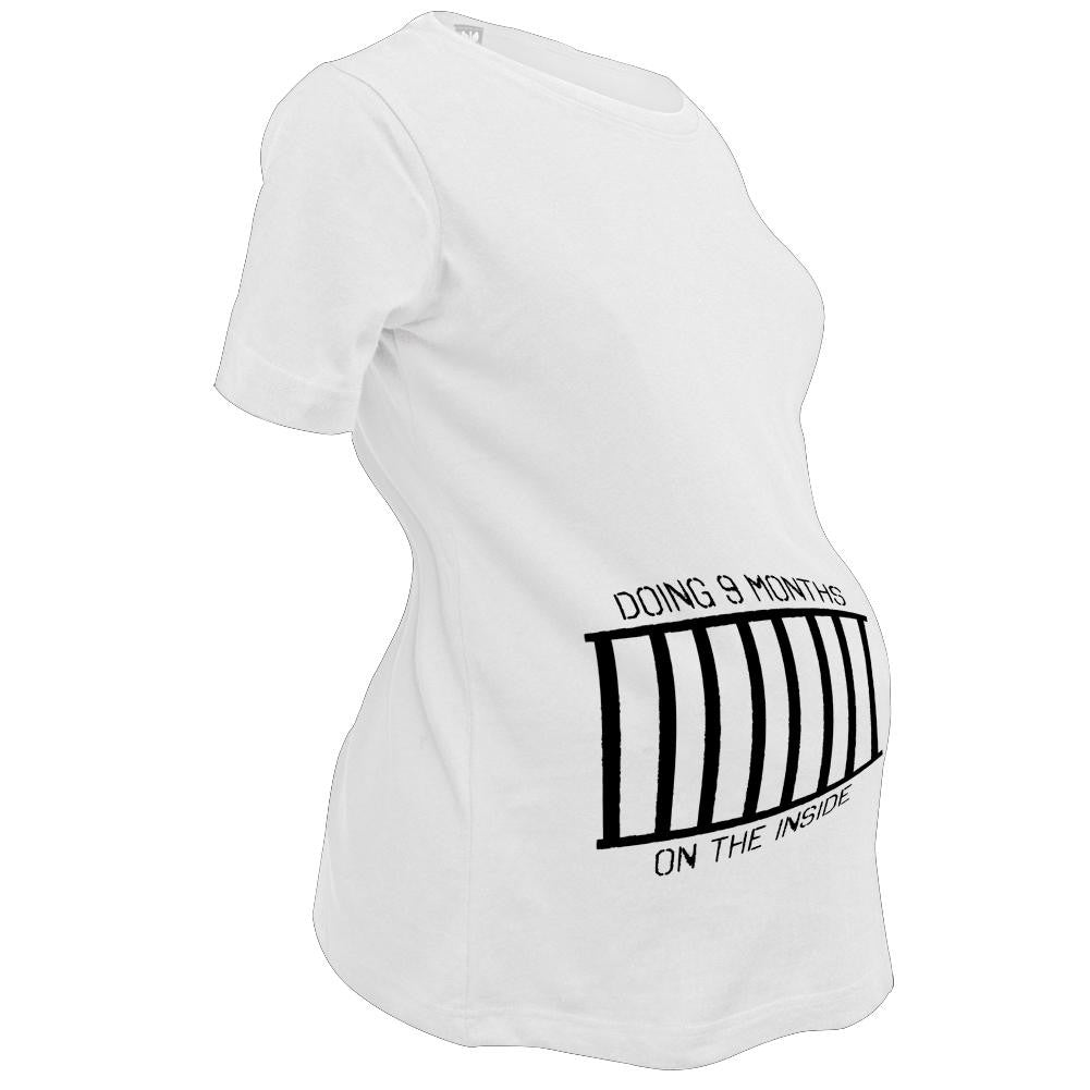 Doing 9 Months Maternity Shirt Maternity T-Shirts Old Glory LG White