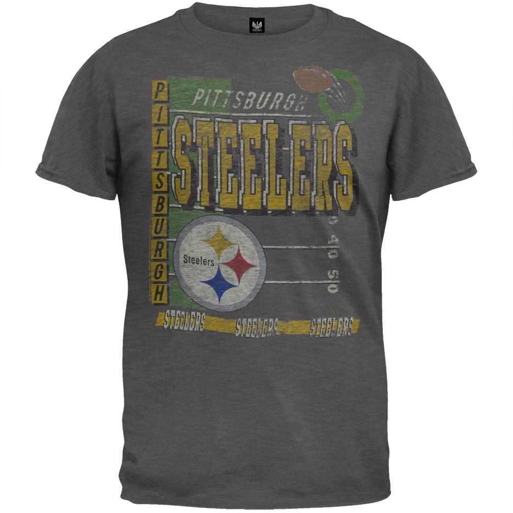 Pittsburgh Steelers - Touchdown Soft T-Shirt Men's T-Shirts Pittsburgh Steelers 2XL Grey