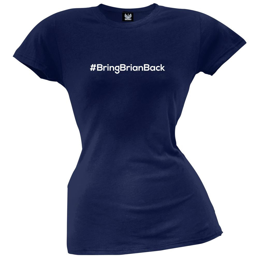 #BringBackBrian Navy Juniors T-Shirt Juniors T-Shirts Old Glory SM Dark Blue