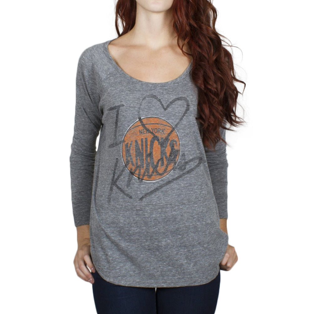 New York Knicks - Time-Out Tri-Blend Juniors Slouch Sweatshirt Juniors Sweatshirts New York Knicks LG Grey