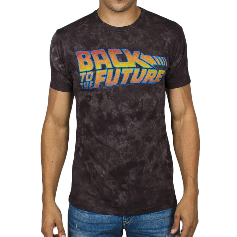 Back to the Future - Logo Overdye T-Shirt Men's T-Shirts Back To The Future SM Black