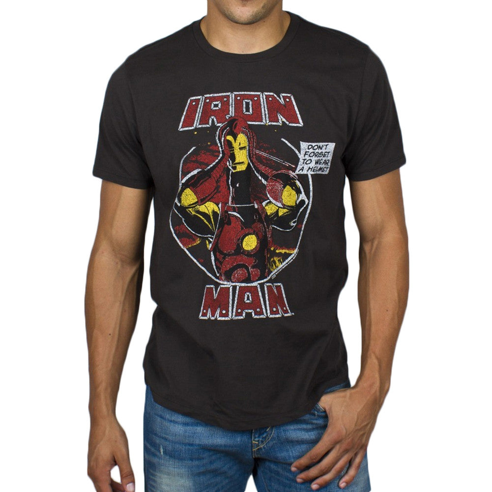 Iron Man - Do Not Forget to Wear a Helmet Soft T- Shirt Men's T-Shirts Iron Man
