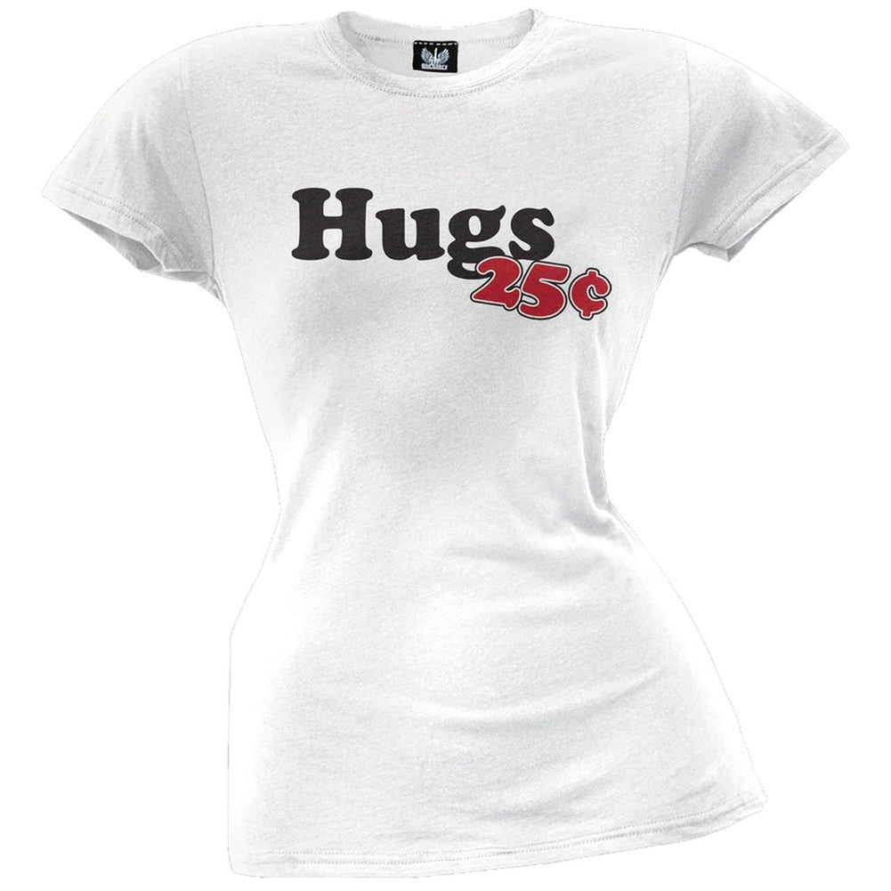 Hugs 25 Cents Juniors T-Shirt Juniors T-Shirts Old Glory
