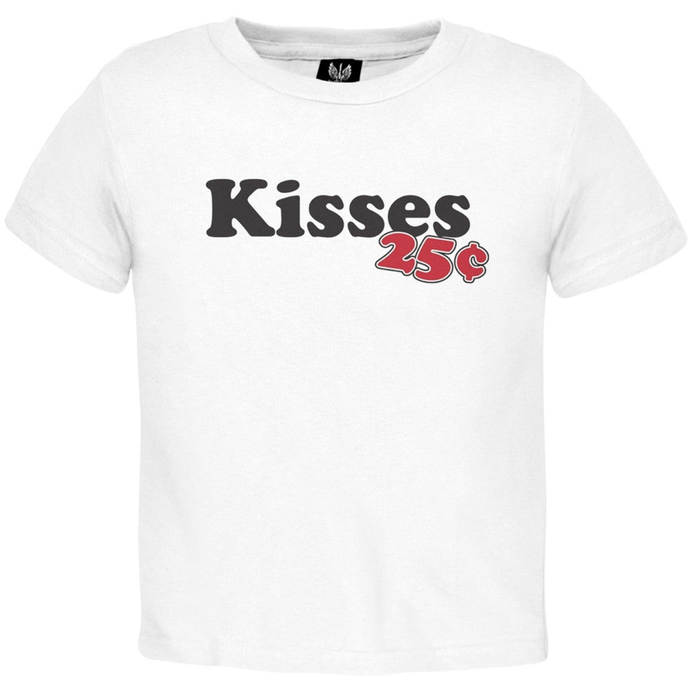 Kisses 25 Cents Toddler T-Shirt Toddler T-Shirts Old Glory 2T White
