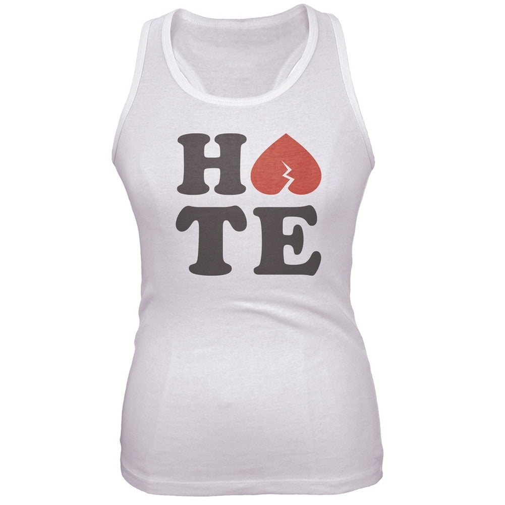 Broken Heart Hate Juniors Tank Top Juniors Tank Tops Old Glory 2XL White