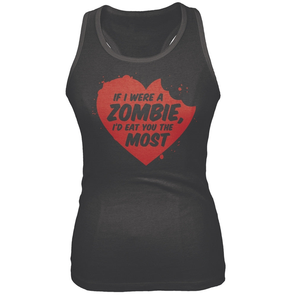 Valentine's Day - If I Were A Zombie Juniors Tank Top Juniors Tank Tops Old Glory
