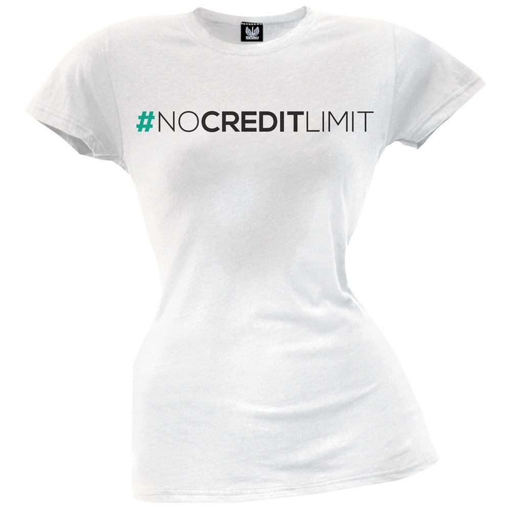 #NOCREDITLIMIT Juniors T-Shirt Juniors T-Shirts Old Glory SM White