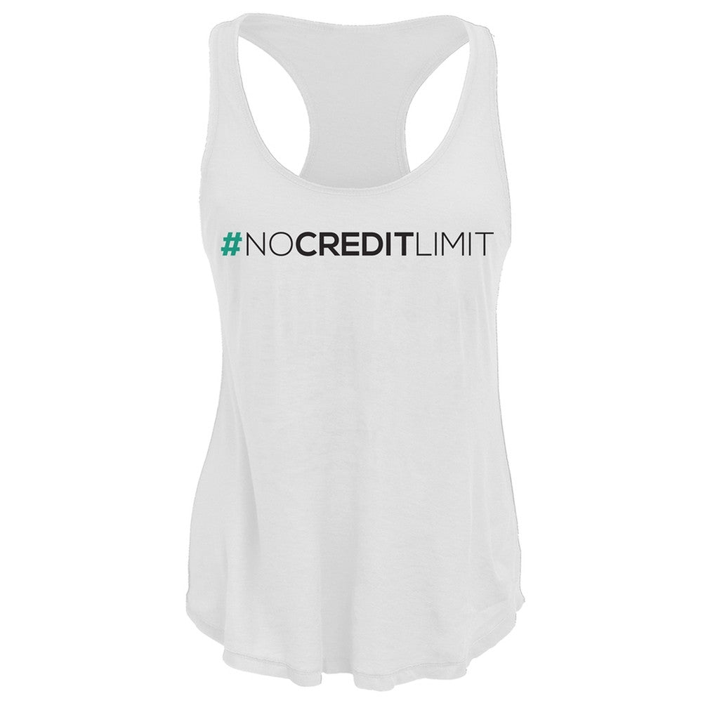 #NOCREDITLIMIT Juniors Tank Top Juniors Tank Tops Old Glory SM White